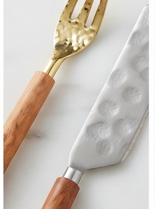 Hand Polished Wooden Handle Flatware Set With <b>Copper</b> Spoon Silver Knife Gold Fork Minimalist Design Durable Party <b>Utensils</b> - Product Image 2