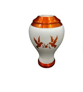 Urne funéraire blanche avec motif de dragon orange pour adultes - Artisanat indien pour la maison - Product Image 3