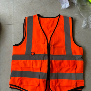 Overoles de trabajo, ropa de trabajo protectora de tela resistente, chaleco de seguridad reflectante de tela de poliéster con muchos bolsillos con cremallera para trabajador - Product Image 3