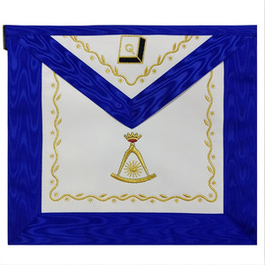 Tablier maçonnique AASR unisexe du 14e degré du Rite écossais, brodé sur mesure, bleu roi et or - Product Image 1