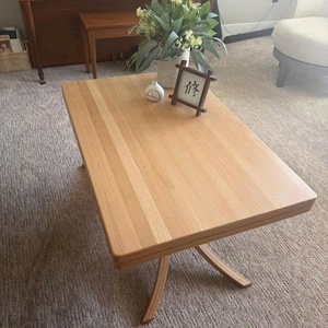 Table à manger extensible moderne 128x96cm, hauteur réglable, en bois de hêtre massif, mobilier de salle à manger - Product Image 4