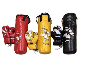 Kit de boxe pour enfants, sac de frappe, gants en similicuir, impression sérigraphique, unisexe, antidérapant, léger, crochet, arts martiaux, boxe - Product Image 1