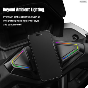 AJ <b>LIGHT</b> DESIGN AJNMAX-AML Front Phone Holder Gauge Panel RGB <b>LED</b> <b>Light</b> App Control <b>Plug</b> n Play Motorcycle Retrofit Upgrade - Product Image 3
