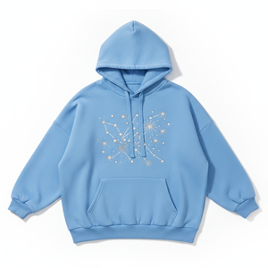 Sudadera con Capucha Bordada con Constelaciones de Estrellas, Unisex, Talla Grande, Informal, Tejida, con Bolsillo Delantero, para Otoño - Product Image 6