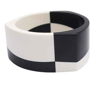 High Quality Fancy Geometric Resin <b>Bracelets</b> Stylish Best <b>White</b> Black & Multicolor Unisex Bangles Classic Wedding Party Woman - Product Image 2