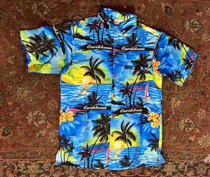 Chemise décontractée pour homme en sergé hawaïen à manches courtes, imprimé feuilles tropicales, noir et vert, pour les vacances d'hiver, respirante et écologique - Product Image 1