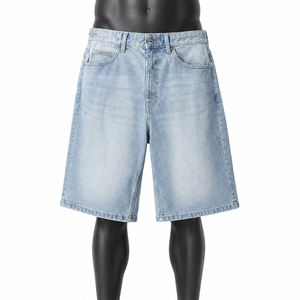 Custom Men's Baggy Denim Jorts Light Wash Jean Shorts Oversized Streetwear Denim Shorts OEM ODM Private Label Manufacturer - Product Image 1
