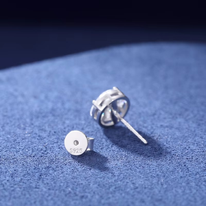 Boucles d'oreilles clous de luxe en diamant de laboratoire rond, certifiées IGI, couleur D, en or, pour femme, bijoux fins de mariage - Product Image 3