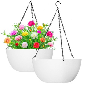 Jardinière suspendue en métal rustique avec insert en fibre de coco pour fleurs, plantes vertes, décoration de jardin - Product Image 2