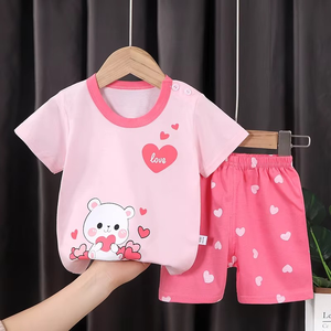 Vêtements pour enfants en gros pour l'été, t-shirt à manches courtes pour bébé, ensemble de vêtements pour garçons, printemps, 100% coton - Product Image 3