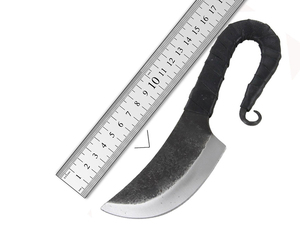 Couteau médiéval forgé à la main avec lame en acier au carbone et manche en bois, artisanat traditionnel, couteau utilitaire de survie en plein air - Product Image 2