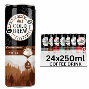 กาแฟโคลด์บรูว์ อาราบิก้า โรบัสต้า เบลนด์ กระป๋องอะลูมิเนียม 250 มล. ปราศจาก GMO ปราศจากนม ปราศจากกลูเตน VINUT แบรนด์ส่วนตัว ขายส่ง 8 บริกซ์ - Product Image 1