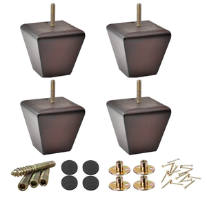 ขาโซฟาไม้เนื้อแข็งพร้อมน็อตยึด ขาเฟอร์นิเจอร์ไม้ทรงสี่เหลี่ยมสำหรับเปลี่ยนขาโซฟา ตู้ โรงงาน รับผลิตแบบ OEM - Product Image 6