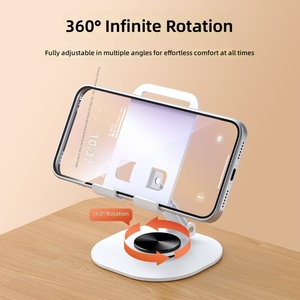 Aluminum Alloy 360° Rotatable Phone <b>Stand</b>, Height Adjustable Metal <b>Desktop</b> Holder for Cell Phones Pad & All Tablets - Product Image 3