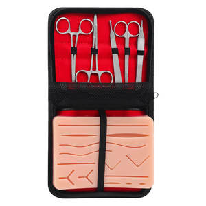 Grand coussin en silicone avec 14 plaies pré-découpées pour kit d'entraînement à la suture destiné aux étudiants en médecine, pour instruments chirurgicaux orthopédiques, hôpitaux ORL - Product Image 1