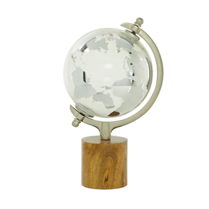 Globe terrestre rotatif élégant, carte du monde moderne, sculpture décorative, ornement de bureau éducatif pour le bureau, la maison, l'école au meilleur prix - Product Image 1