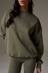 Wholesale Custom Premium Logo Women's Embroidered Sweatshirt Ribbed Neckline Cuffs & Hem Women's <b>Workout</b> <b>Hoodies</b> Sweatshirt - Product Image 4