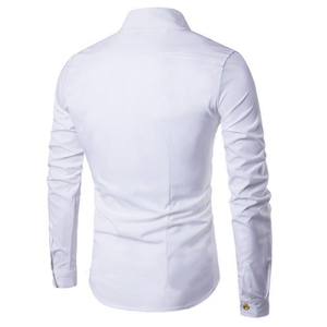 Camisa de Vestir de Algodón Simple para Mujer, 100% Transpirable, con Botones, Manga Larga, Formal de Oficina, Blusa Informal con Logotipo Frontal - Product Image 5