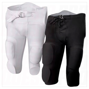 Mens Black <b>Padded</b> American Football Pants Belt Closure Breathable Athletic Practice Game Performance Sportswear Adult Wear cloth - Product Image 5