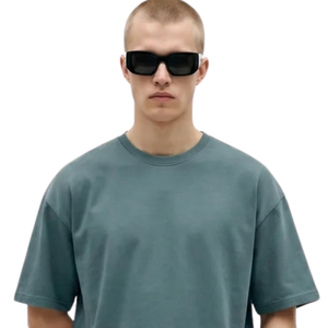 Camiseta de algodón extragrande para hombre, cuello redondo, manga corta, hombros caídos, ajuste relajado, informal, personalizada, al por mayor, talla XL - Product Image 1