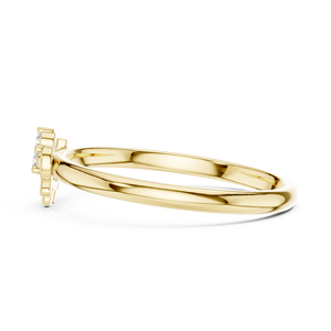 Anillo Apilable de Moda Minimalista, Anillo de Oro Amarillo Sólido de 14k con Diamantes Cultivados en Laboratorio de Corte Redondo, Anillo de Boda Clásico, Regalo para Ella - Product Image 2