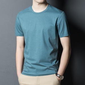 Vêtements de sport pour hommes, t-shirts à col rond à manches courtes, 100% coton, respirant et à séchage rapide, coupe classique - Product Image 1