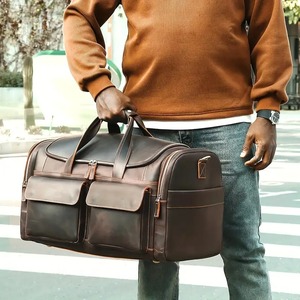 Grand sac de voyage de luxe pour le sport, en cuir véritable et polyester, taille personnalisable, logo, durable, élégant, portable - Product Image 1