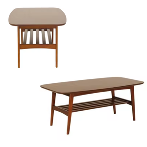 Table basse de design moderne et contemporain en bois massif de teck pour salon, patio, hôtel, prête à l'emploi - Product Image 5