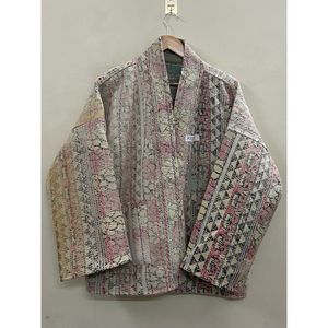 Handmade 100% Cotton Patchwork kantha <b>Kimono</b> <b>Jacket</b> Full Sleeve Shawl Collar Eco-Friendly Women's Wear <b>jacket</b> - Product Image 2