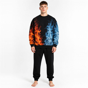 Sweat-shirt à col rond pour homme, imprimé graphique, coupe classique, en molleton de coton, manches classiques, streetwear personnalisé, écologique, respirant - Product Image 1
