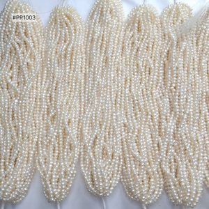 Perles d'eau douce rondes entièrement percées de 2,75 à 3,25 mm, 10 bouquets, 416 rangs, 4106,95 ct, perles en vrac de couleur blanche pour la fabrication de bijoux - Product Image 2