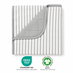 Organic Polyester Baby <b>Throw</b> Blanket Solid <b>Quilted</b> Swaddling All-Season Eco-Friendly Modern Dotted Simple Style 200TC - Product Image 2