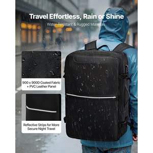 Sac à dos de voyage extensible de 80 L avec fermeture sous vide, approuvé par la TSA, résistant à l'eau, noir, bagage à main pour affaires - Product Image 5