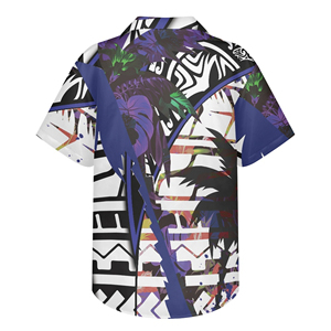Men's Custom High Quality PNG Shirt <b>Red</b> <b>Black</b> Tribal Print Design Short Sleeve Yellow Bird Star Hawaiian Style Casual <b>Top</b> - Product Image 2