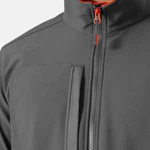 Veste en polaire grise pour homme, col montant, fermeture éclair, couleur unie, style décontracté, vêtement d'automne, matière polyester, coupe classique - Product Image 6