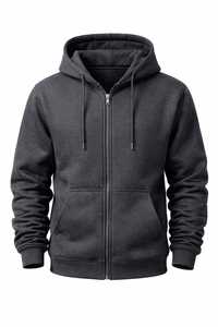 Custom <b>Mens</b> <b>Zip</b> <b>Up</b> Hoodie <b>Fleece</b> Sweatshirt Long Sleeve Drawstring Hood Front Pockets Casual Sportswear Streetwear Winter Wears - Product Image 2