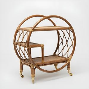 <b>Hotel</b> Service <b>Trolley</b> 100% Handcrafted Natural Rattan New Design Food and Drinks Serve Cart - Product Image 6