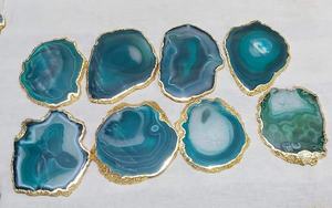 Luxury Best Quality Blue Agate Tea Cup Mats Pads At Wholesale Price For Use Home Hotel Restaurant Drink Coaster For Sale - Product Image 3