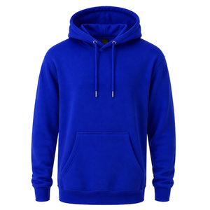 Sweat-shirt à capuche personnalisé bleu cobalt pour homme, à manches longues, coupe régulière, en molleton avec cordon de serrage à la capuche, poche kangourou, style athlétique - Product Image 1