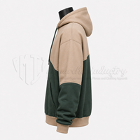 Hoodie Pullover Blok Warna Kustom Oversized Streetwear Sweatshirt Unisex Hoodie Kasual Produsen Pakaian OEM ODM