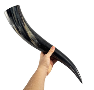 Corne de buffle Viking avec support, 100% authentique et sans danger pour les aliments, sans fuite, pour boire de la bière, style nordique Viking - Product Image 4