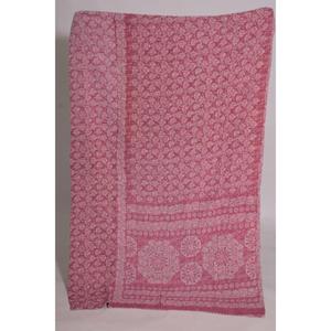 Couverture Kantha florale vintage faite à la main en coton, jeté indien réversible, couvre-lit bohème, couverture - Product Image 2