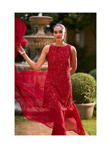 Conjunto de Kurta y Palazzo Bordados, Ropa Étnica India, Traje de 3 Piezas con Dupatta, Atuendo de Fiesta para Mujer - Product Image 3