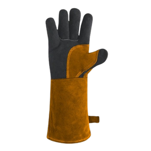 Gants de sécurité robustes en cuir de vachette pleine fleur avec protection du pouce et de la paume, protection industrielle des mains pour la construction, le barbecue et le soudage - Product Image 2