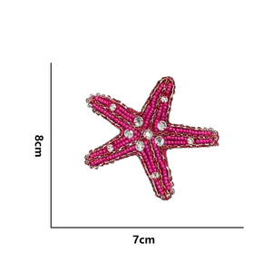 Juego de parches termoadhesivos bordados con estrellas de mar y cuentas - Product Image 4