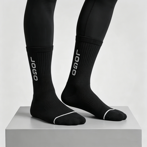 Black Crew Athletic <b>Socks</b> for Basketball & Volleyball Men Breathable Knitted Sport <b>Socks</b> with Logo Cuff Summer Wear Daily Life - Product Image 3