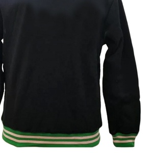 Sweat-shirt à col rond pour femme Wide Greek House, rose, pour l'hiver, l'été et le printemps, avec bordure rayée verte, poche avant, 100% coton - Product Image 3