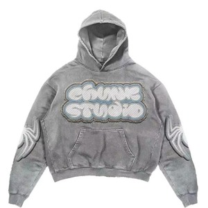 Sweat à capuche unisexe personnalisé 100 % coton épais, coupe oversize, vierge, pour hommes et femmes, streetwear, OEM ODM, vente en gros - Product Image 2