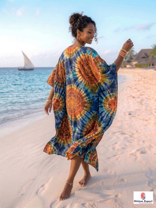 Elegant Premium Stylish Printed <b>Kaftan</b> Dress Women Beach Wear Loose Fit Soft Fabric <b>Summer</b> Manufacturing Supply - Product Image 6
