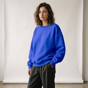 Sweat-shirt pour femme coupe classique, broderie personnalisée au point de chaînette, col rond en coton, streetwear décontracté, fabricant - Product Image 4